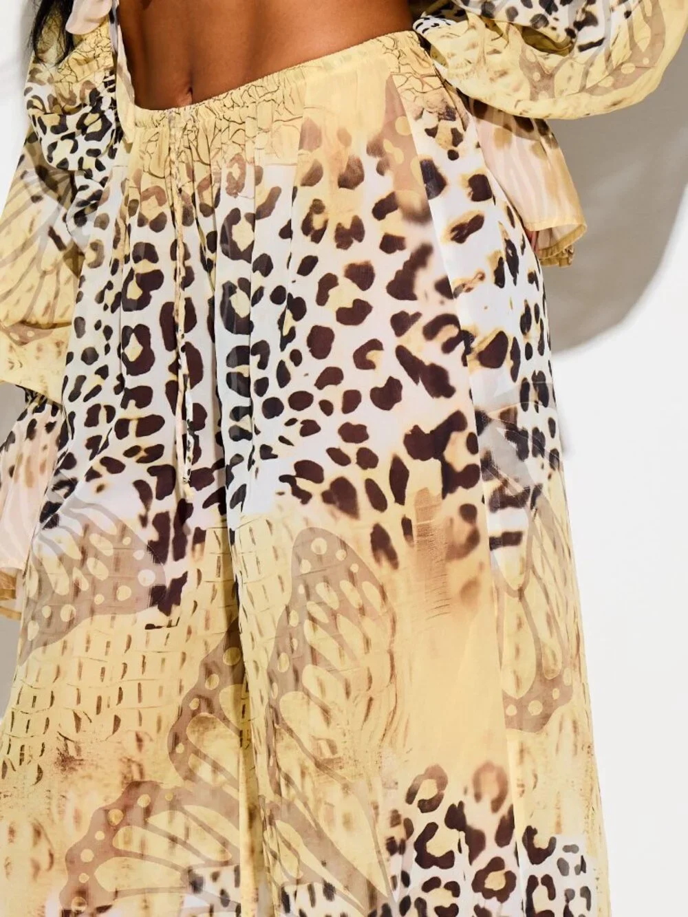 Multicolor Boho Women's Animal Print Palazzo Trousers